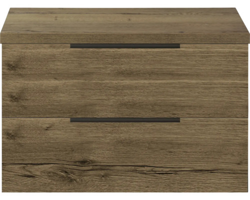 Skrinka pod umývadlo Sanox Seville tabacco 80 x 53 x 45 cm Nočný stolík s dvomi zásuvkami a úchytkami