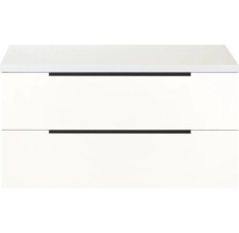 Biela skrinka pod umývadlo s dvoma zásuvkami