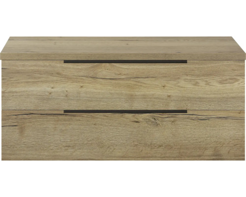 Skrinka pod umývadlo vo farbe dreva s dvomi zásuvkami