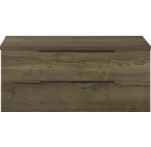 Skrinka pod umývadlo s dvomi zásuvkami v drevenom vzhľade