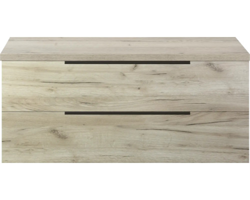 Skrinka pod umývadlo s dvomi zásuvkami v drevenom dizajne