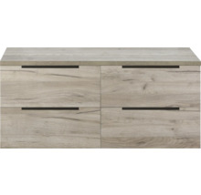 Komoda so štyrmi zásuvkami a vzhľadom dreva