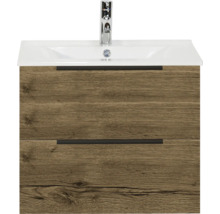 Skrinka pod umývadlo s dvoma zásuvkami, umývadlom a vodovodnou batériou