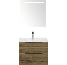 Umývadlová zostava so zrkadlom a spodnou skrinkou z dreva