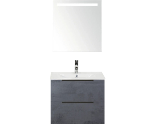 Umývadlo so skrinkou a zrkadlom s osvetlením do kúpeľne