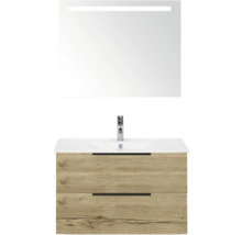 Skrinka pod umývadlo s umývadlom a zrkadlom s osvetlením