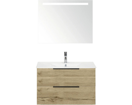 Skrinka pod umývadlo s umývadlom a zrkadlom s osvetlením