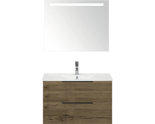 Umývadlo so zrkadlom a spodná skrinka s dvomi zásuvkami