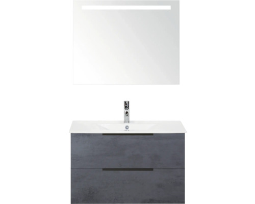 Umývadlo so skrinkou, zrkadlom a osvetlením do kúpeľne