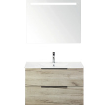 Umyvadlová súprava so zrkadlom a spodnou skrinkou v drevenom prevedení