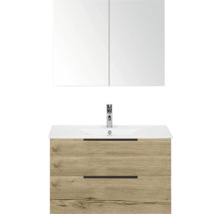 Umývadlová kombinácia so zrkadlovou skrinkou, umývadlom, batériou a spodnou skrinkou