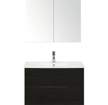 Kúpeľňové umývadlo so skrinkou a zrkadlovou skrinkou