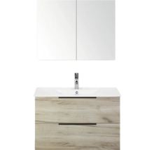 Súprava kúpeľňového nábytku s umývadlom, spodná skrinka so zásuvkami a zrkadlová skrinka