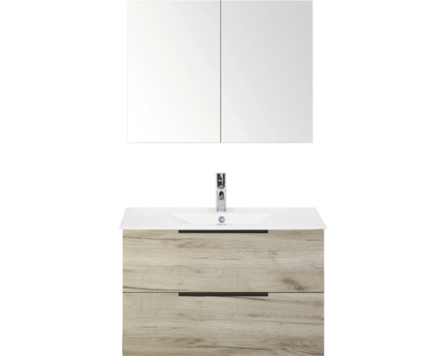 Súprava kúpeľňového nábytku s umývadlom, spodná skrinka so zásuvkami a zrkadlová skrinka