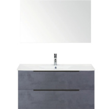 Kombinácia umývadla s umývadlom, spodnou skrinkou a zrkadlom do kúpeľne