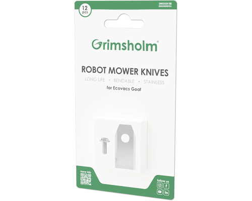 Nože robotickej kosačky Grimsholm, 12 kusov, pre Ecovacs Goat