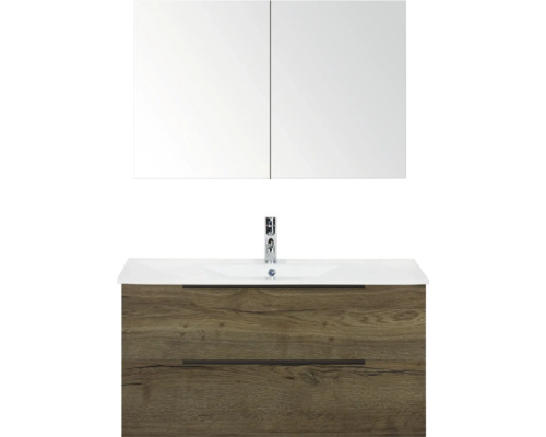 Umývadlo so skrinkou a zrkadlovou skrinkou do kúpeľne