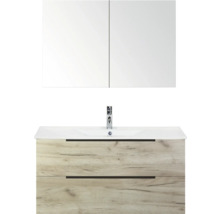 Súprava kúpeľňového nábytku so zrkadlovou skrinkou, umývadlom a spodnou skrinkou