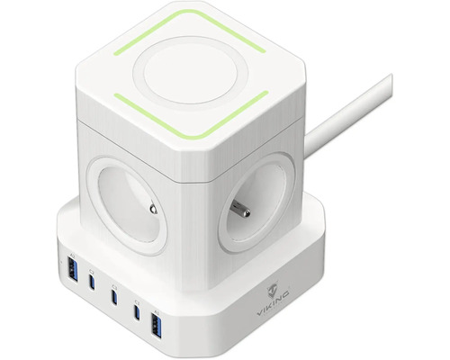 Rozbočovacia zásuvka s USB portami a indukčnou nabíjacou stanicou