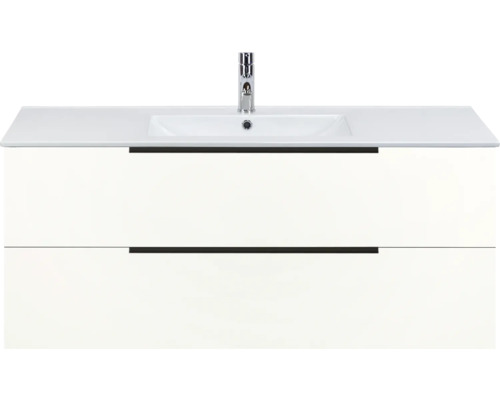 Skrinka pod umývadlo s dvomi zásuvkami a umývadlom na dosku