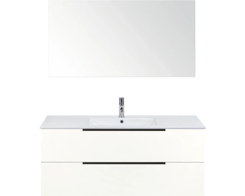 Umývadlo so zrkadlom, umývadlom a skrinkou pod umývadlo do kúpeľne