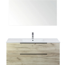 Umyvadlová zostava so zrkadlom, umývadlom a spodnou skrinkou s dvoma zásuvkami