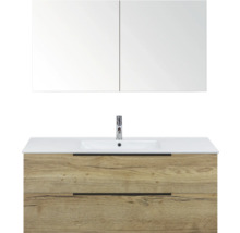 Súprava kúpeľňového nábytku s umývadlom, spodnou skrinkou s dvoma zásuvkami a zrkadlovou skrinkou