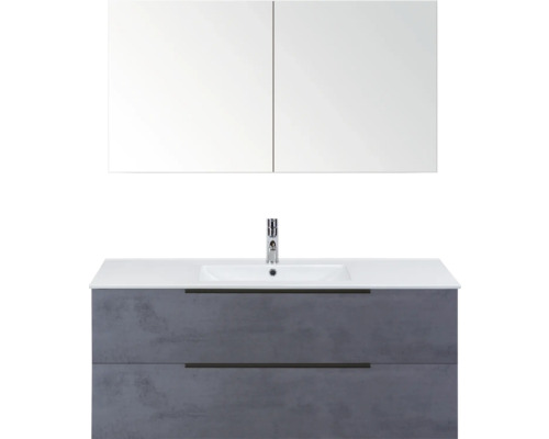 Umývadlová skrinka s umývadlom a zrkadlovou skrinkou