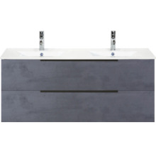 Skrinka pod umývadlo s dvomi umývadlami a dvomi zásuvkami