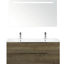 Umývadlo so zrkadlom a osvetlením do kúpeľne