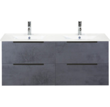 Skrinka pod umývadlo s dvomi umývadlami a štyrmi zásuvkami