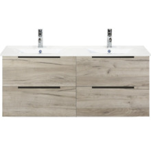 Skrinka pod umývadlo so štyrmi zásuvkami a dvoma umývadlami