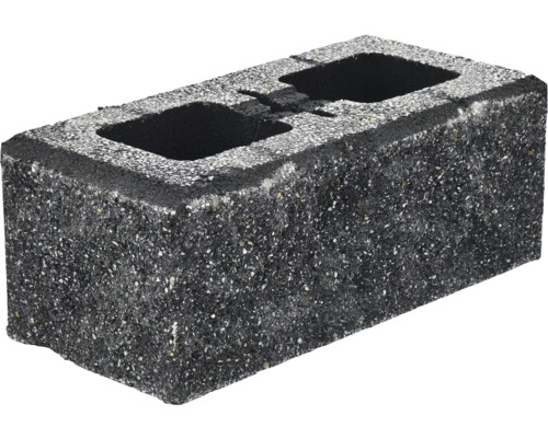 Betónový plot Alfa Block 40x20x15 cm HX 5/20/3BFL čierny Tvárnica z recyklovaného materiálu