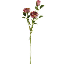 Umelý ružový konár s kvetmi a listami