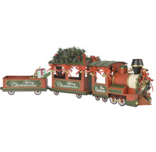 Dekoratívny vianočný vlak s nápisom ''Veselé Vianoce''.