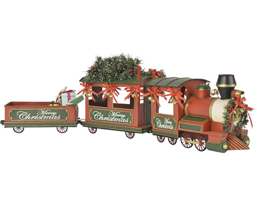 Dekoratívny vianočný vlak s nápisom ''Veselé Vianoce''.