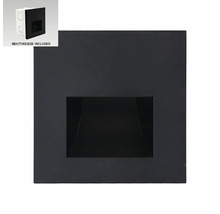 Štvorcové čierne LED vstavané nástenné svietidlo s montážnou krabicou