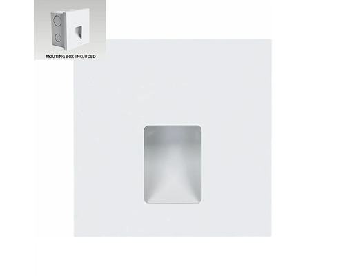 Štvorcové LED schodiskové svietidlo s montážnou krabicou