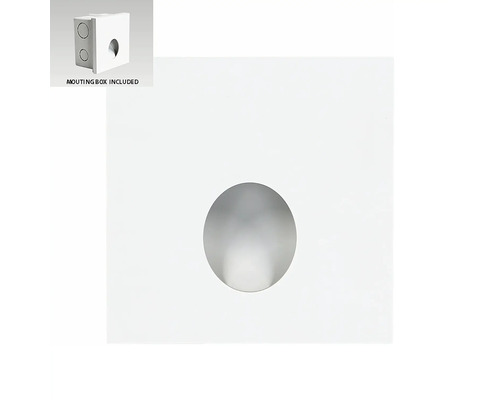 Štvorcové stropné svietidlo s kruhovým otvorom a vrátane montážnej krabice