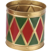 Dekoratívny kovový kvetináč s kosoštvorcovým vzorom na rastliny