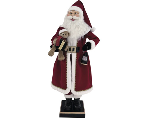 Dekoratívny Santa Claus s medvedíkom a lampášom na stojane