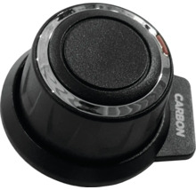 Spínací gombík s nápisom Carbon