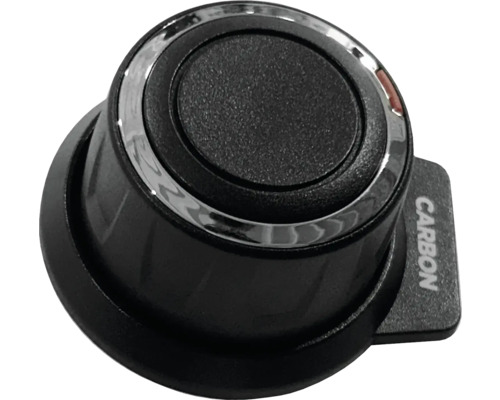 Spínací gombík s nápisom Carbon
