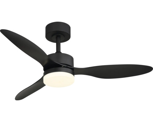 Stropný ventilátor Globo Blackwell s osvetlením LED 20W 1600lm 2700-6500K Ø106cm čierny s diaľkovým ovládaním Stropný ventilátor s tromi lopatkami a integrovaným osvetlením