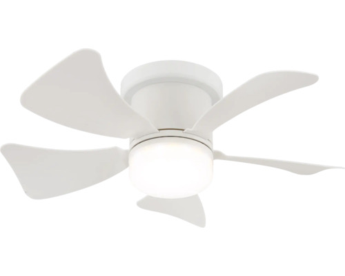 Biele stropné svietidlo s ventilátorom