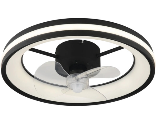 Stropný ventilátor Globo Gatian s osvetlením LED 30W 2215lm 2700-6500K Ø49,5cm čierny/transparentný s diaľkovým ovládaním Stropný ventilátor s LED osvetlením