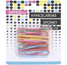 Kancelárske sponky, 50 milimetrov, rôzne farby