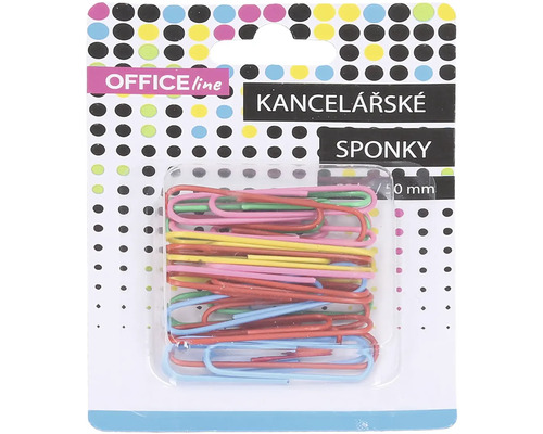 Kancelárske sponky, 50 milimetrov, rôzne farby