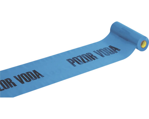Výstražná páska vodovodného potrubia s nápisom Pozor voda