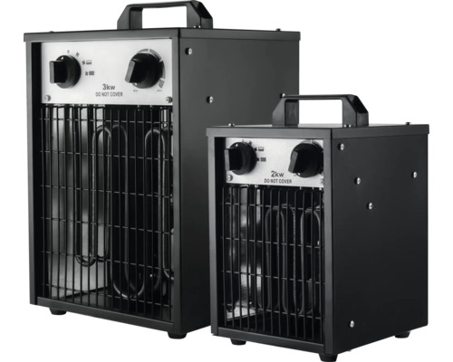 Dva ventilátory s vykurovacími špirálami a držadlami.